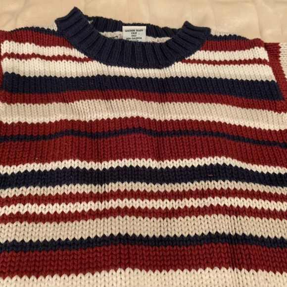 Covington stripe sweater size 4T Navy burgundy, cream and, white - Picture 3 of 5